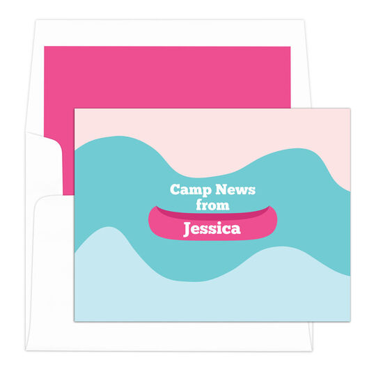 Pink Canoe Folded Note Cards